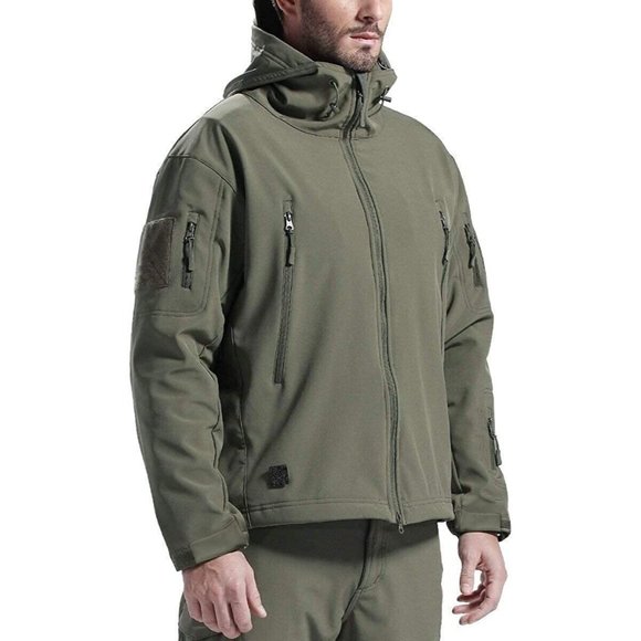 FREE SOLDIER Tactical Men's Military Fleece Hoodie Windproof Warm Softshell - Picture 1 of 6